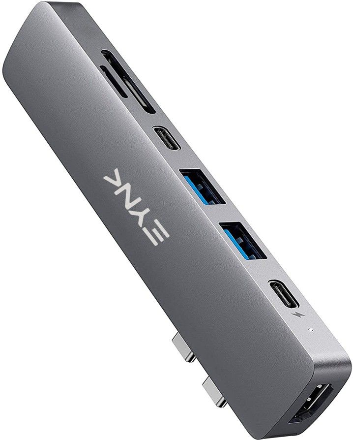 EYNK 7 in 2 USB C Thunderbolt 3.0 Hub for MacBook Pro, MacBook Air, M1 MacBook-Grey Thunderbolt USB C Hub 7 in 2 Aluminium Docking Hub with 4K HDMI Laptop Accessory, HDMI Connector, Card Reader, USB Hub-image-46