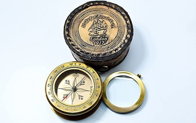 assam Vintage Brass Royal Navy Fold Compass For Outdoor Camping Compass-picture-25
