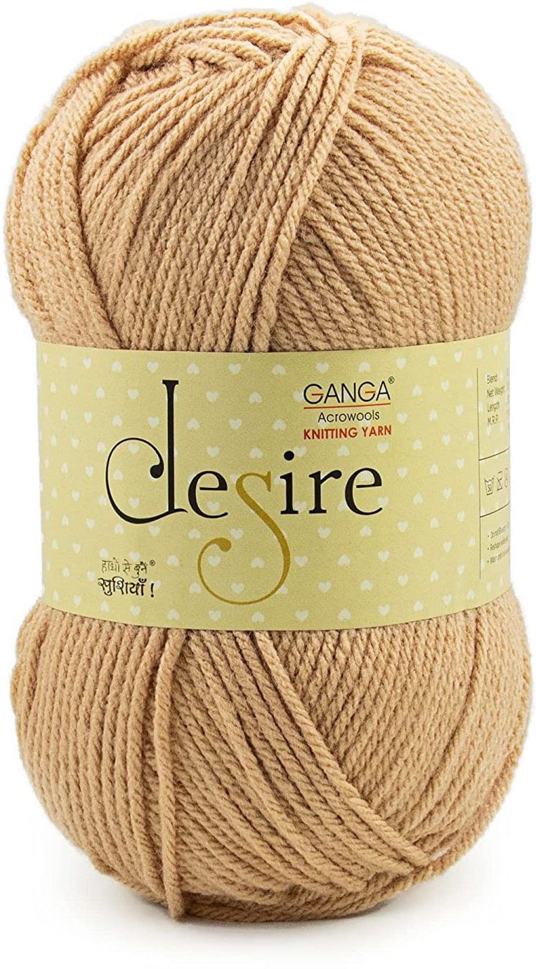 Desire Hand Knitting and Crochet yarn (Dark Beige) (200gms)-image-7