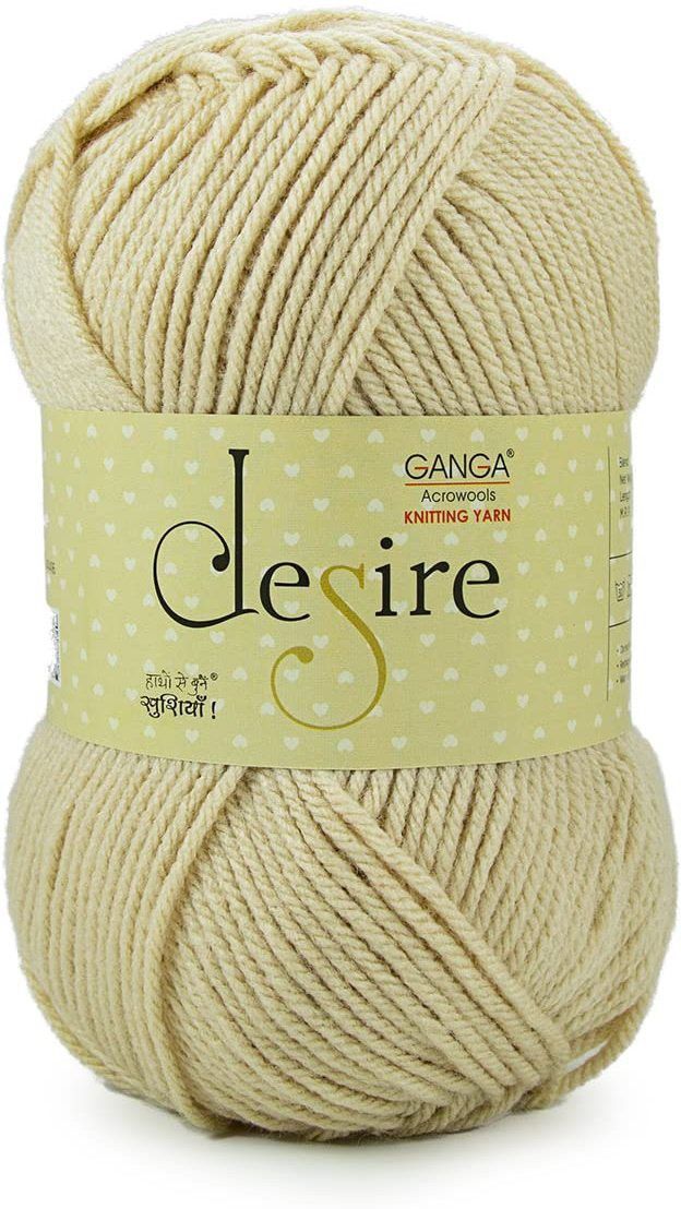 ganga Desire Hand Knitting and Crochet yarn (Beige) (200gms)-picture-24