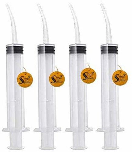 sage square Disposable Dental Irrigation Utility Syringe with Curved Tip, (4pcs) Tube Bird Feeder-picture-28