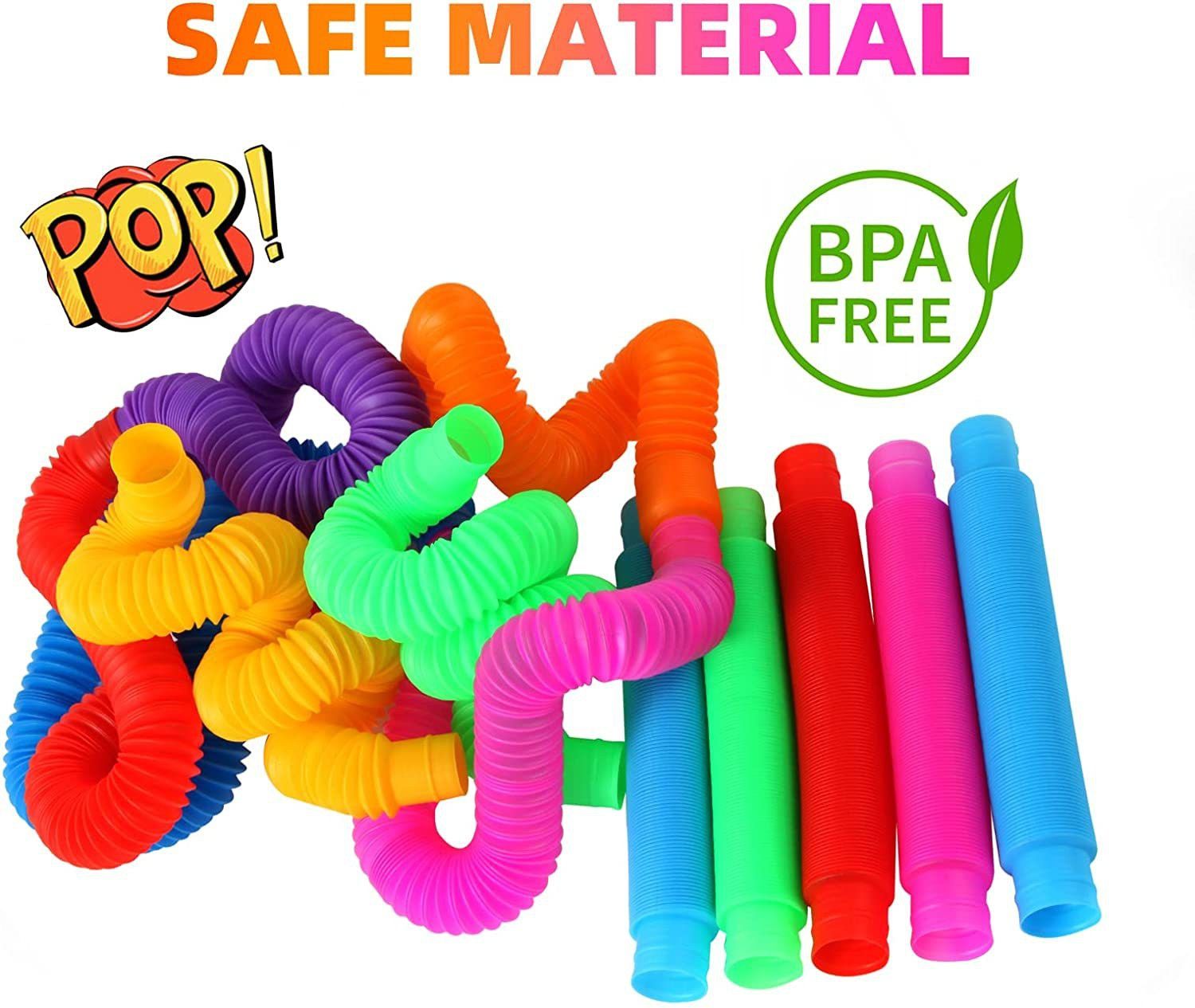 Pop Tube Toys for Kids and Adults, Pack Of 12 Multi Color Pipe Sensory Tools-image-38