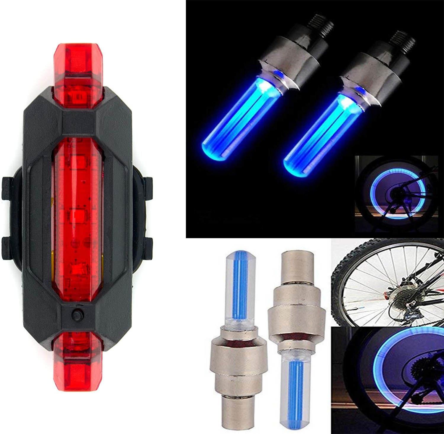 Bicycle Bike Back Tail Light With Tyre Valve Reflecting Light LED Rear Break Light-image-25