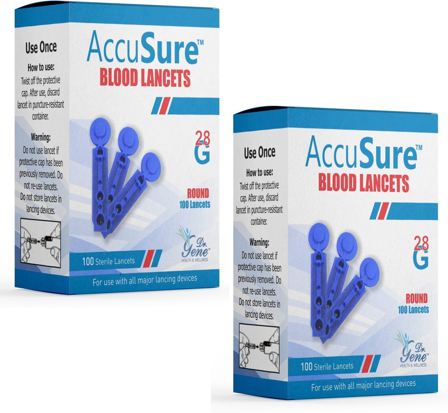 AccuSure Glucometer Blood Lancet 200 Pieces ,Round Lancet Needle ,Test Strips Glucometer Lancets