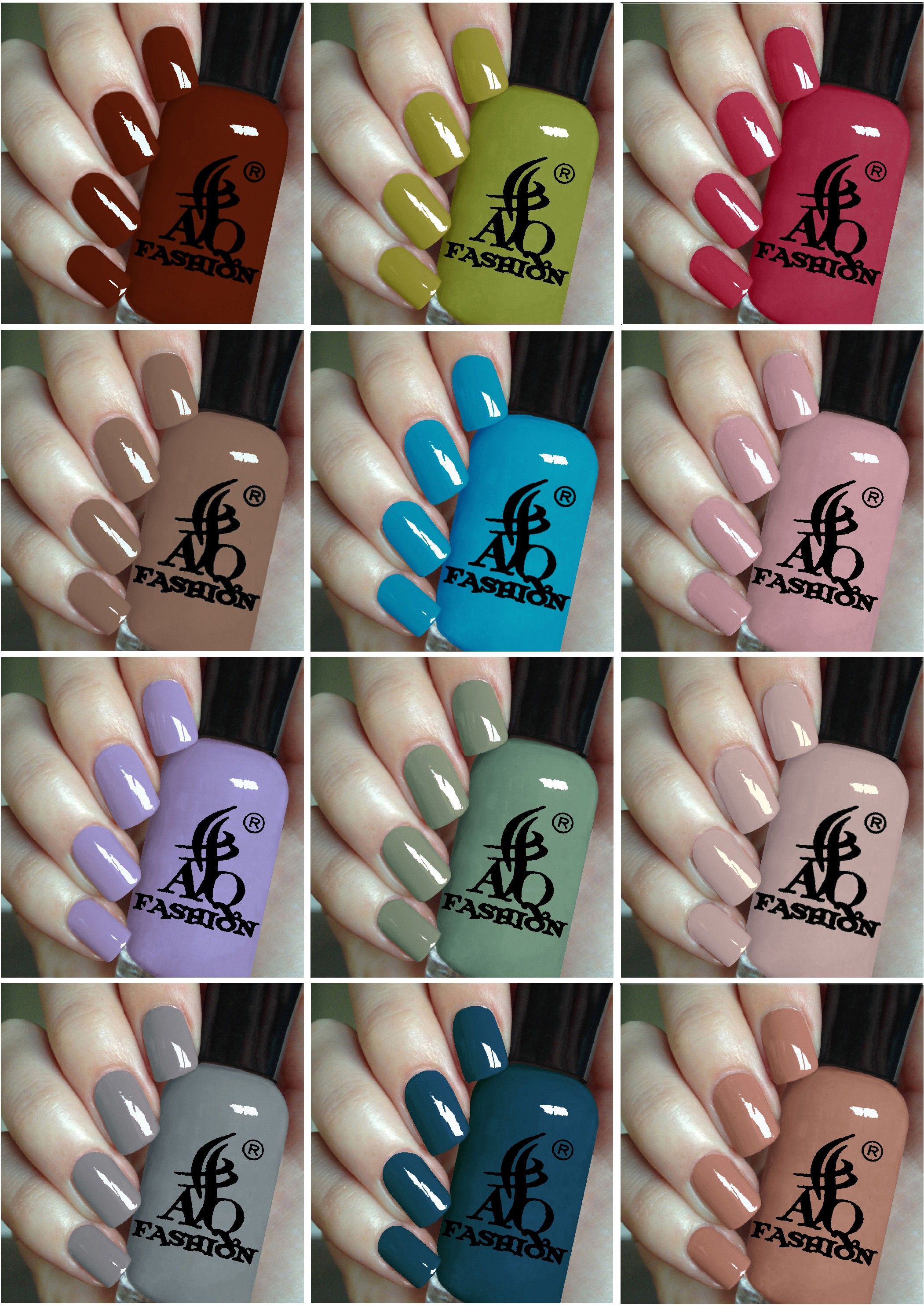 aq fashion .New Pastel HD Shine long-lasting stay and Quick Dry Nail Polish Set of 12 Combo Multicolor-picture-20