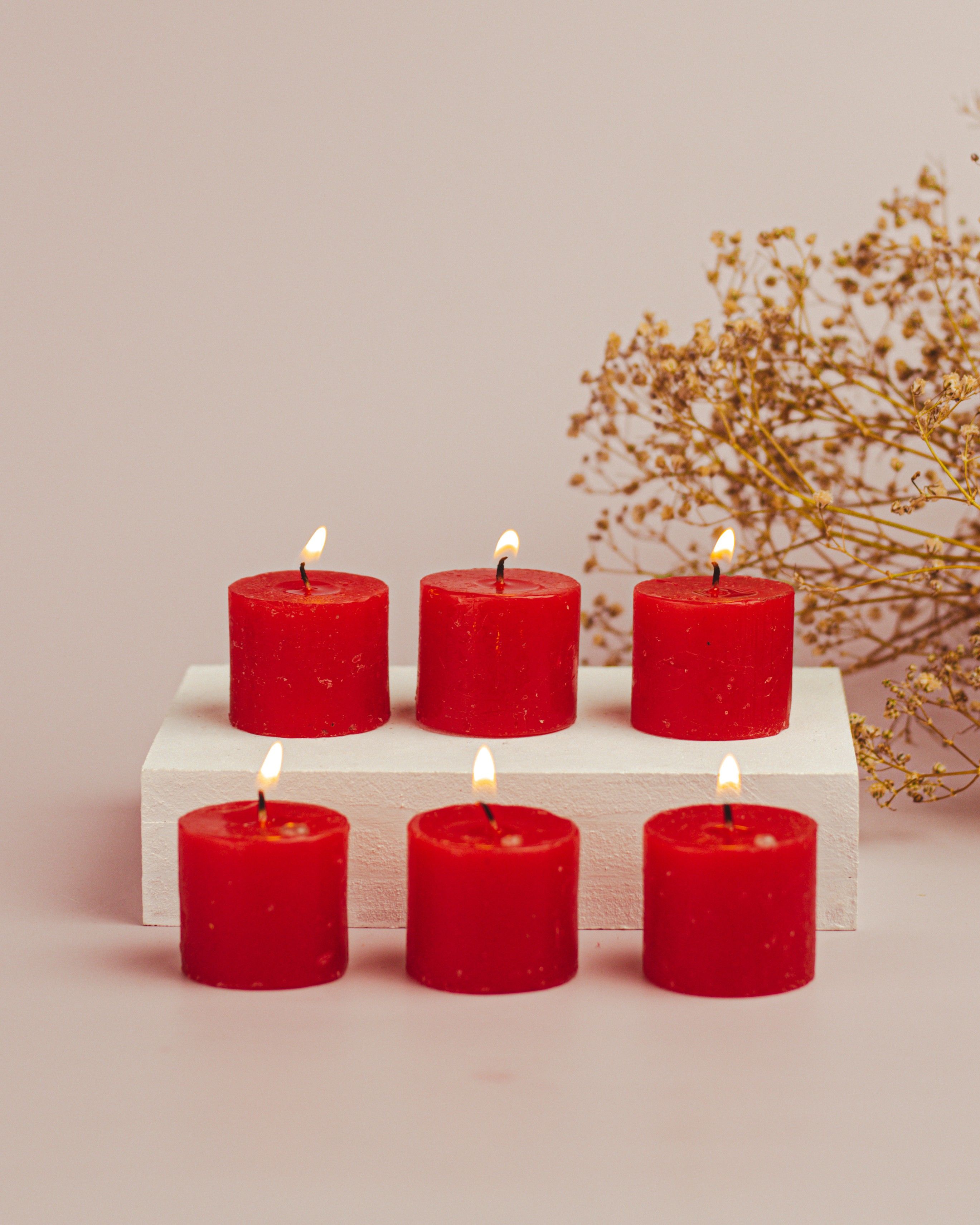 auradecor Set of 6 Raspberry Fragrance Votive , Burning Time 8 Hour Candle-picture-22