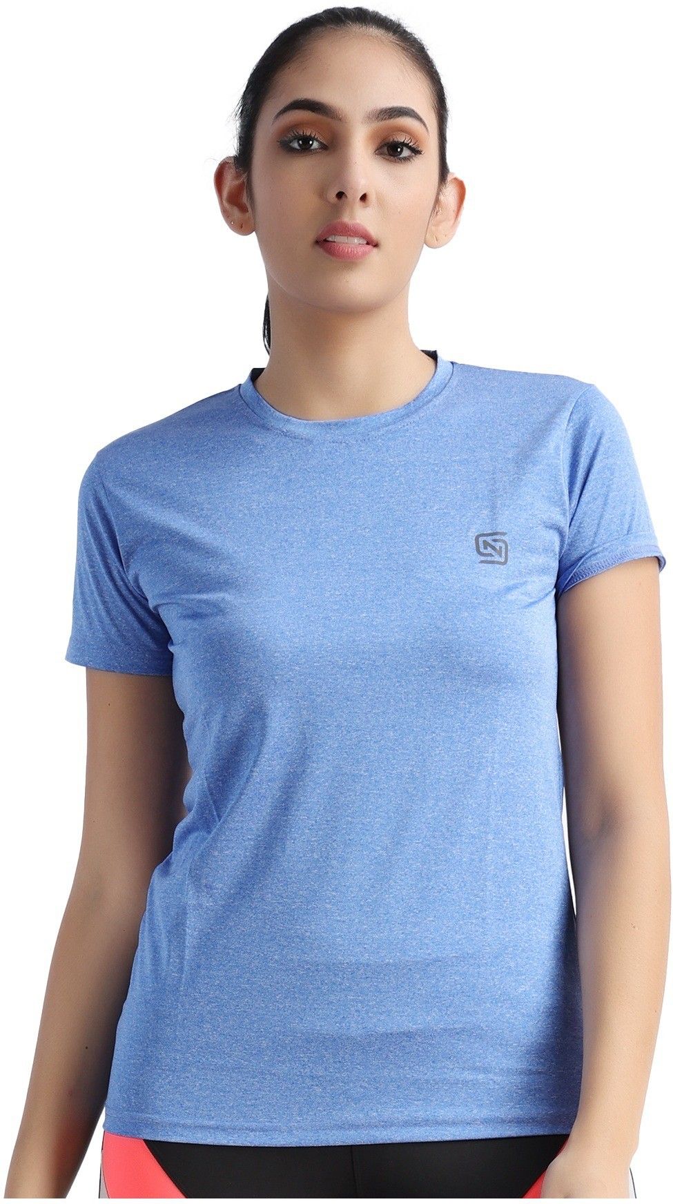 Women Striped Round Neck Polyester Light Blue T-Shirt-image-20
