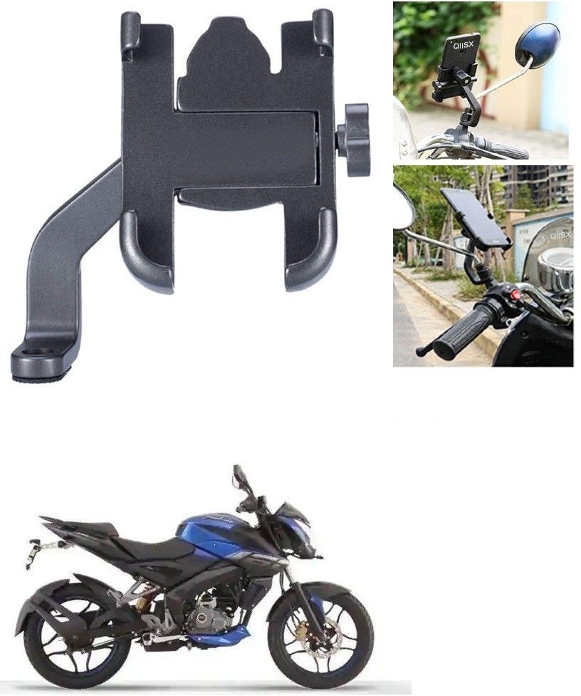 Mirror Fitting Metal Mobile Holder For Bajaj Pulsar 160 NS DTS-i Bike Mobile Holder-image-49