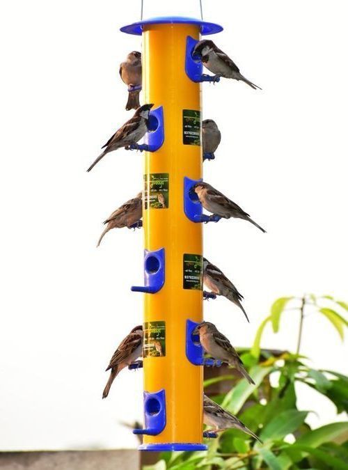 12 Nozzle Metal Window Bird Feeder-image-39