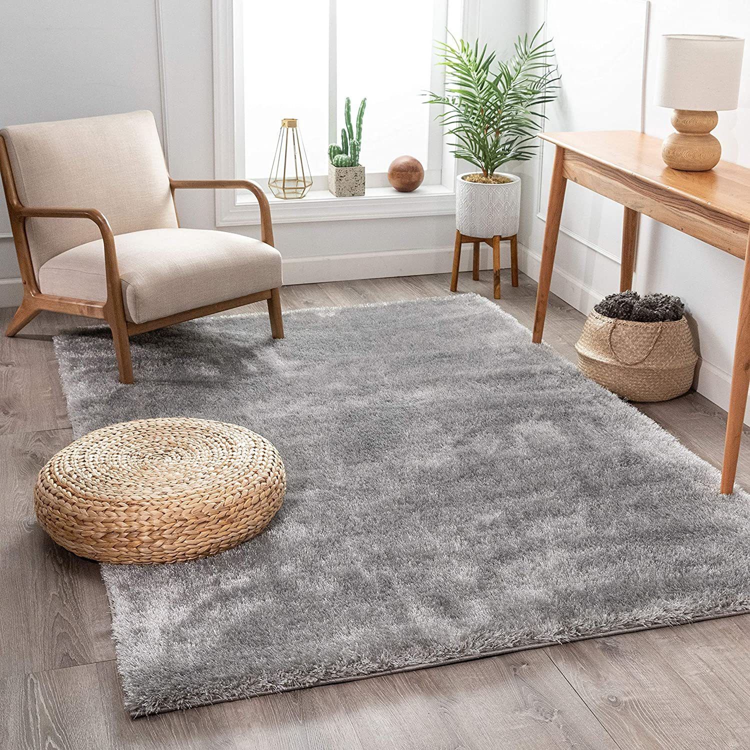 shag weaving Silver Polyester Carpet-picture-28