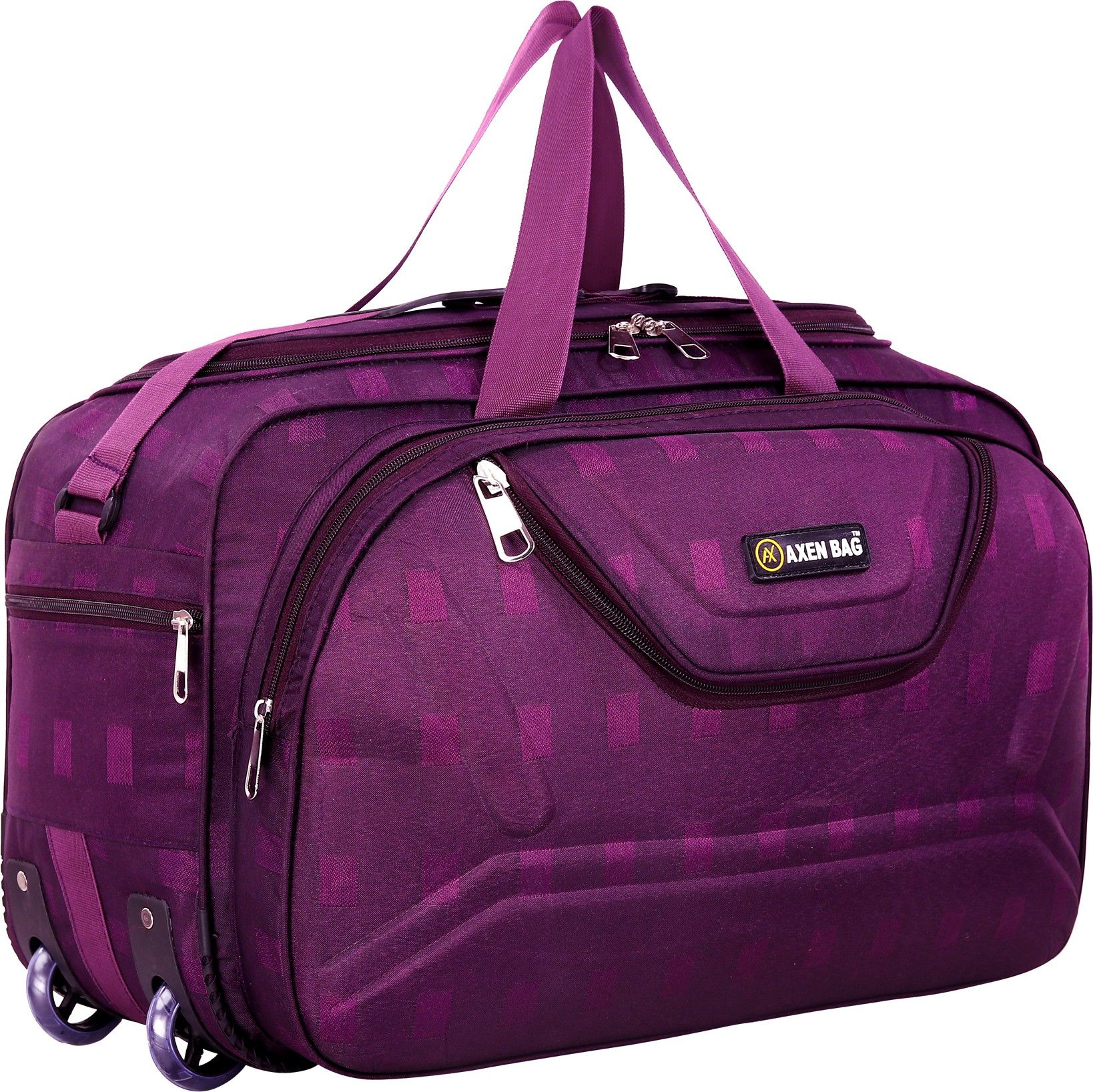 60 L Strolley Duffel Bag - Stylish Light Weight High Quality Travel Duffel Luggage Bag For Men & Women - Purple - Large Capacity-image-30