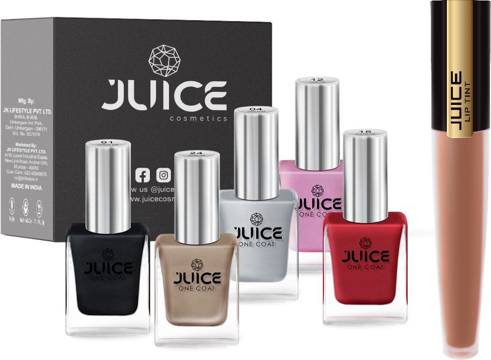 juice | NAIL PAINT (LIQUID SILVER-04/CHARM PINK-12/TICKLE ME PINK-15/SWEET ORANGE-24/CHARCOAL STAR-91) & LIPTINT (BROWN TREASURE M-71)-picture-13