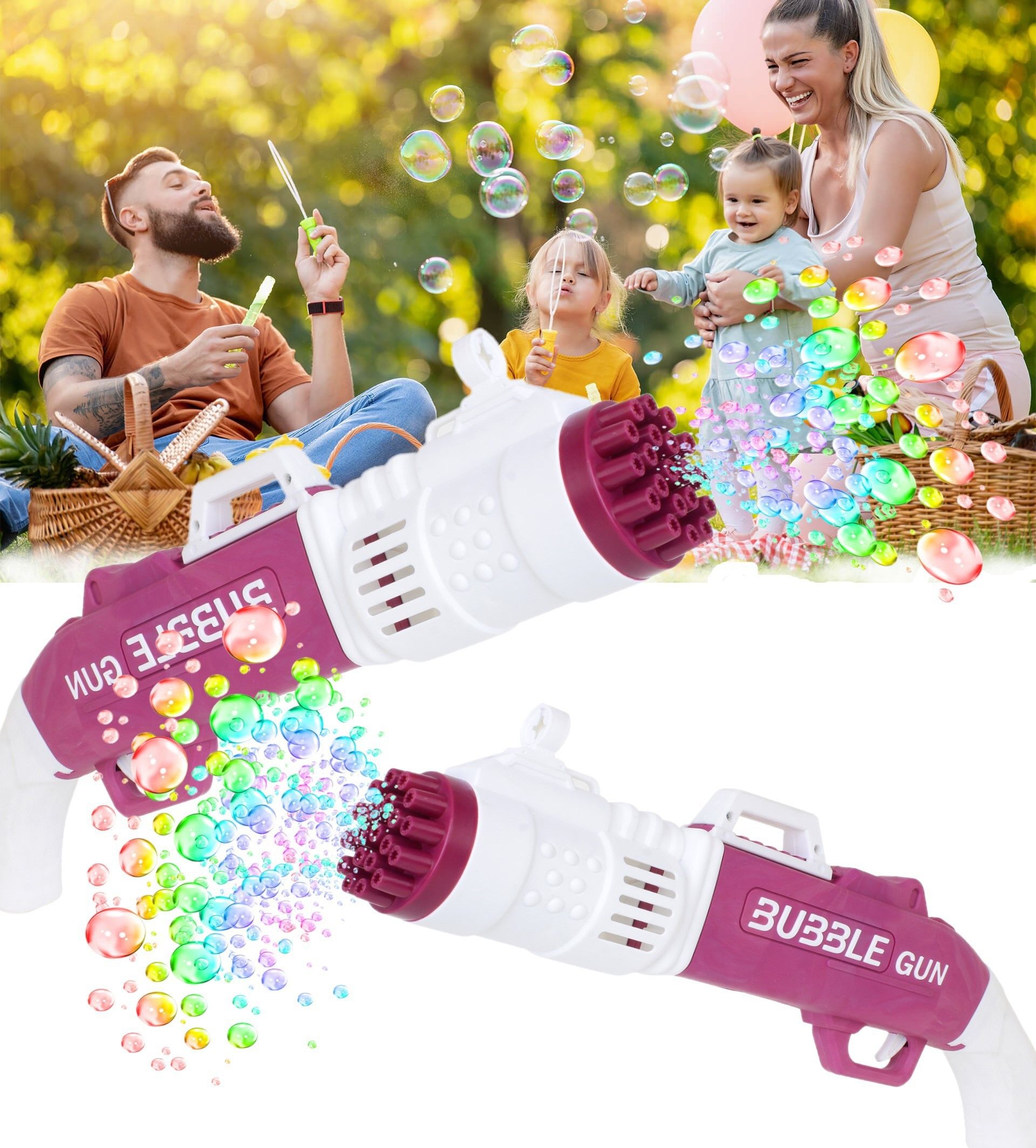 Bubble Maker Gun Toys Electric Water Bubble Gun Toy For Kids Water Gun