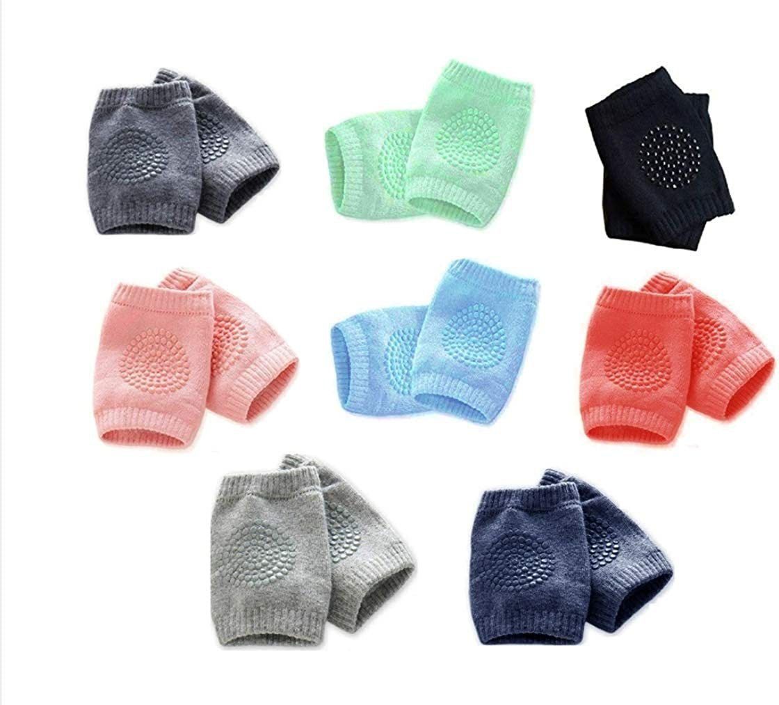 Crawling Elbow Pads, Baby Socks, Anti Slip Padded Elastic Soft Cotton Multicolor Baby Knee Pads-image-2