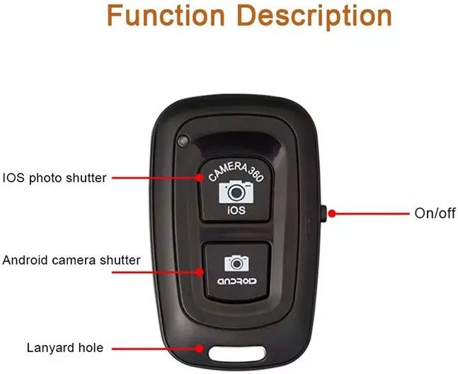 POZUB New Wireless Bluetooth Remote Shutter Controller Button SelfTimer Selfie clickerCamera Remote Control