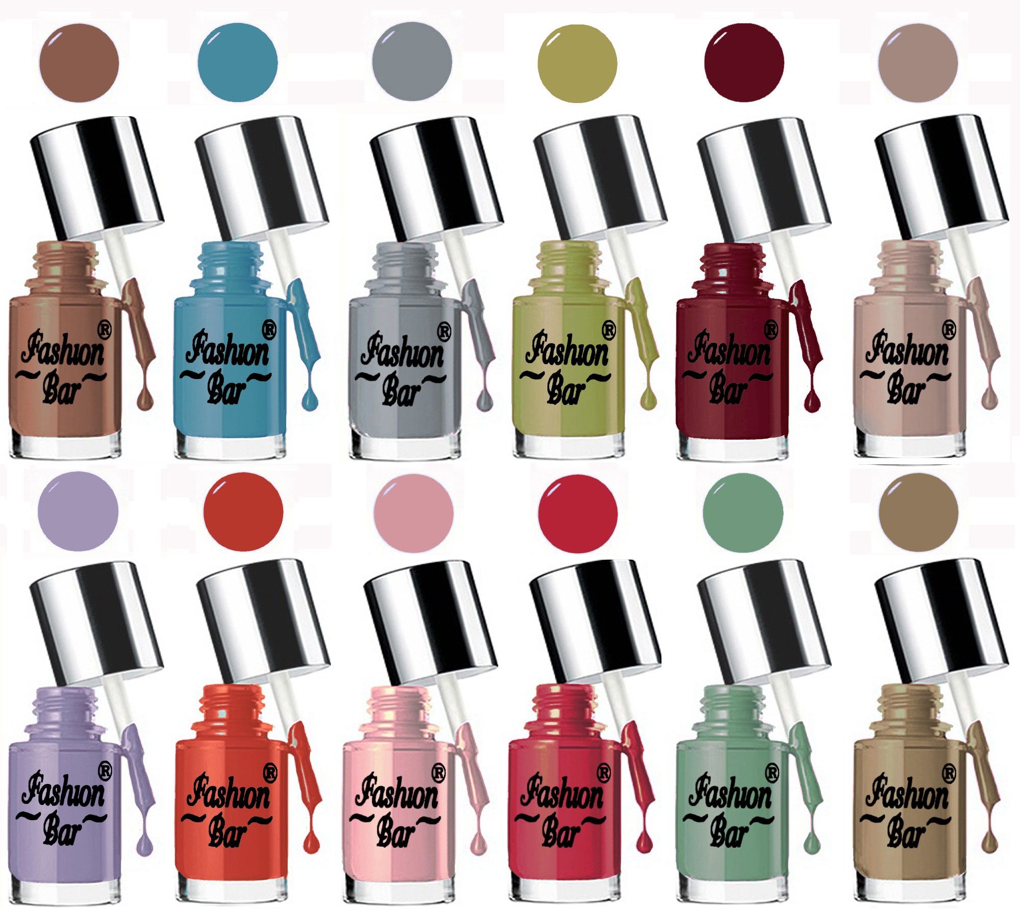 New HD Shine Pastel Color Nail Polish Combo Set Brown, Rich Blue, Gray, Corn Green, Plum, Nude, Amethyst, Comic, Lilac, Ruby Red, Tennis Green, Bronze-image-14