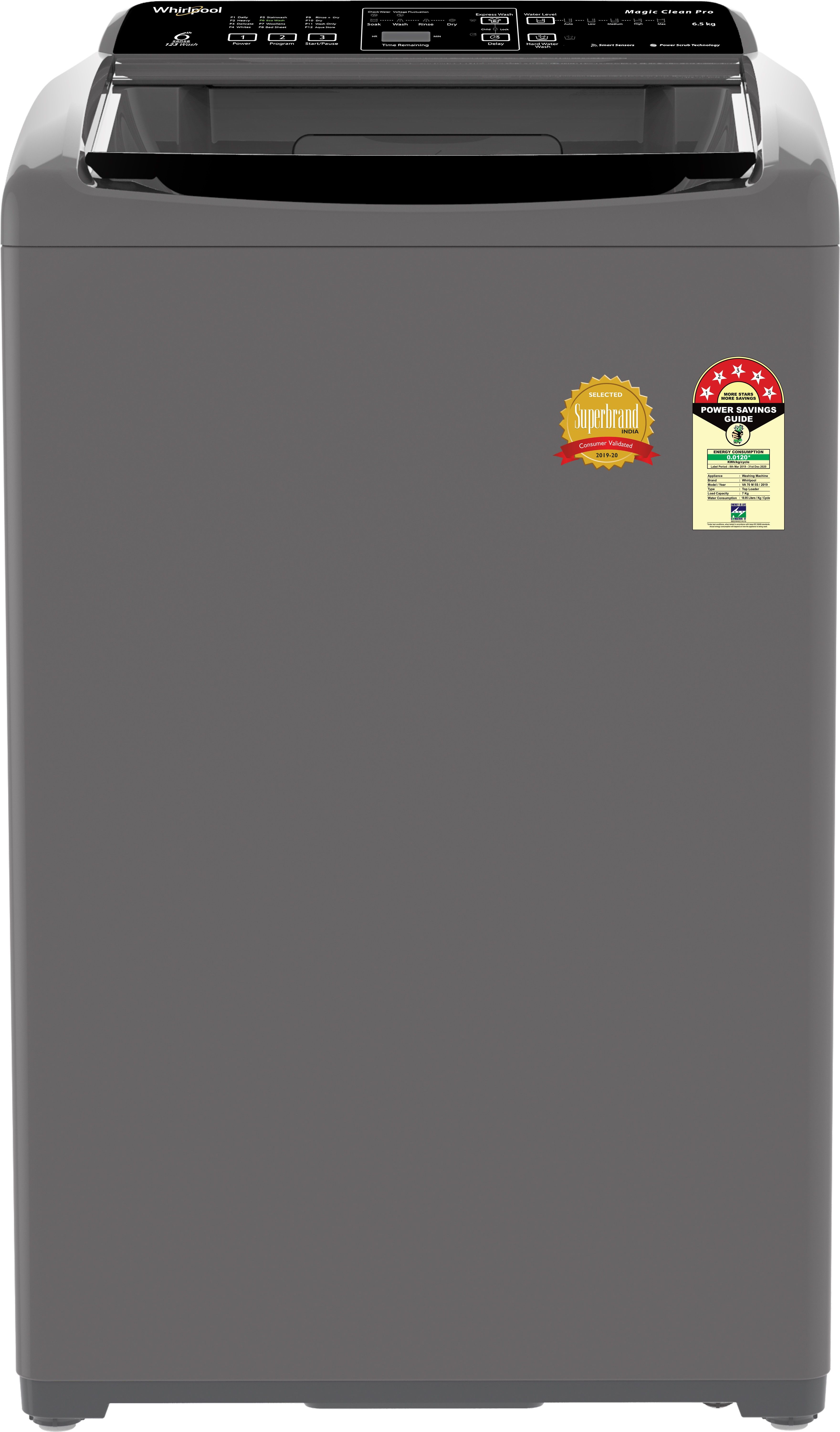 whirlpool 6.5 kg Magic Clean 5 Star Fully Automatic Top Load Grey-picture-14