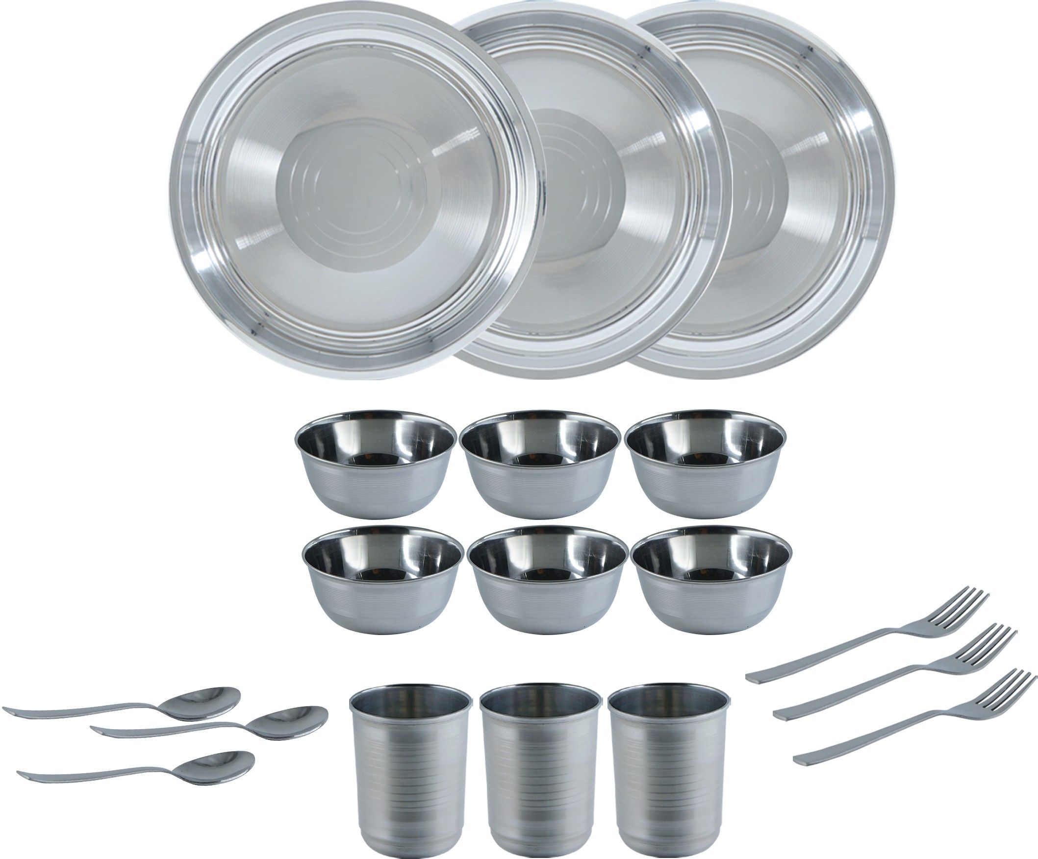 Pack of 18 Stainless Steel Prima Dinner Set-image-30