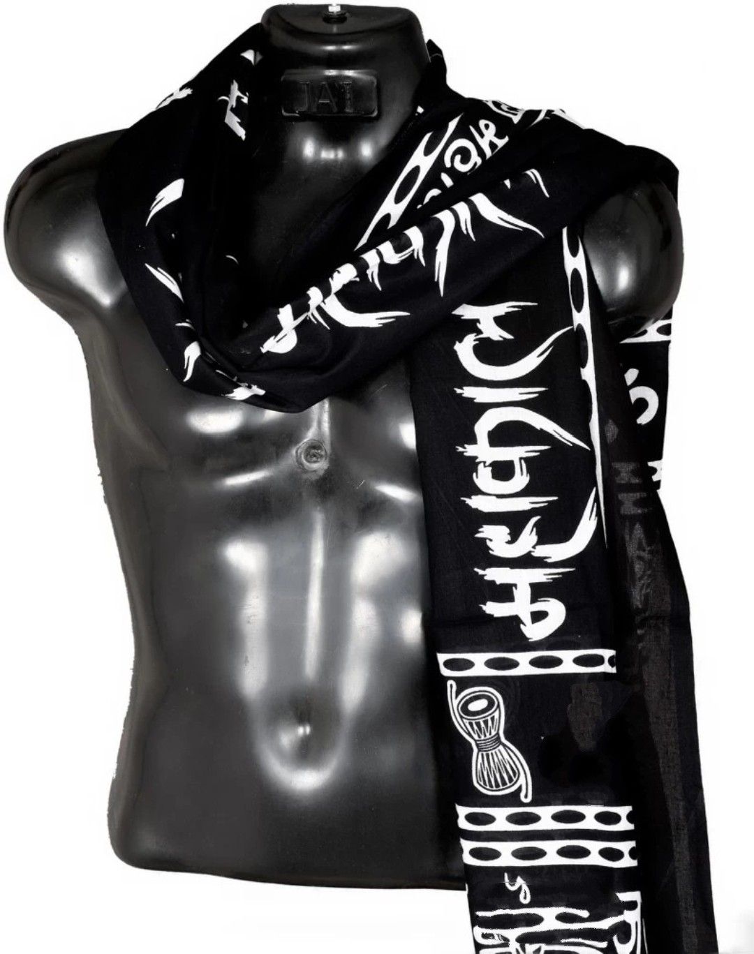 southfashiom Printed Pure Cotton Men Black Scarf-picture-32