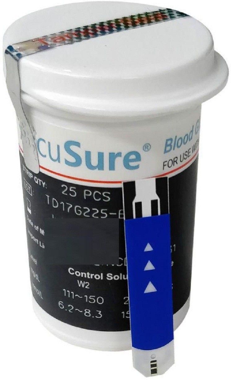 AccuSure Glucometer simple 25( strip )pack 1 25 Glucometer Strips-image-7