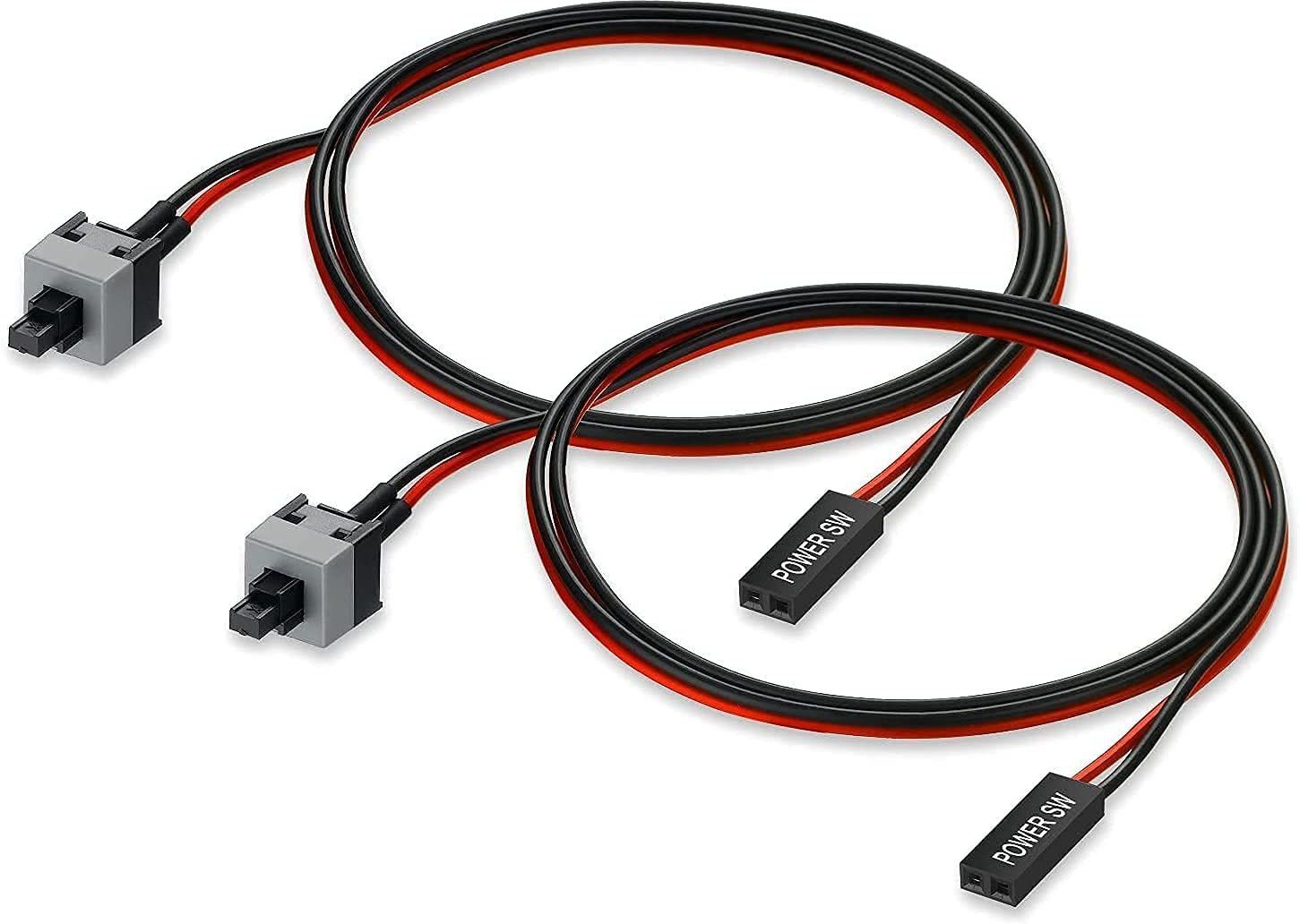 LipiWorld TV-out Cable (Pack of 2) 2 Pin SW PC Desktop Power Cable On/Off Button ATX Computer Cord-image-45