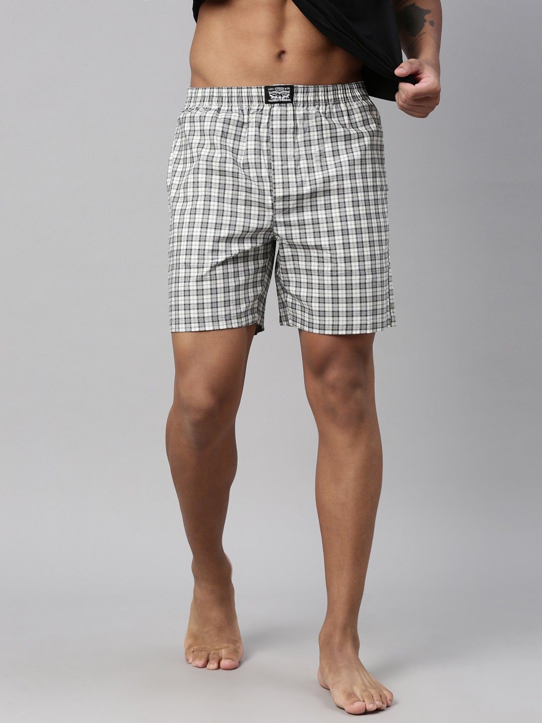levi's Side Pockets, Tag Free Comfort & Smartskin Technology Style# 024 Woven Cotton Checkered Men Boxer-picture-18