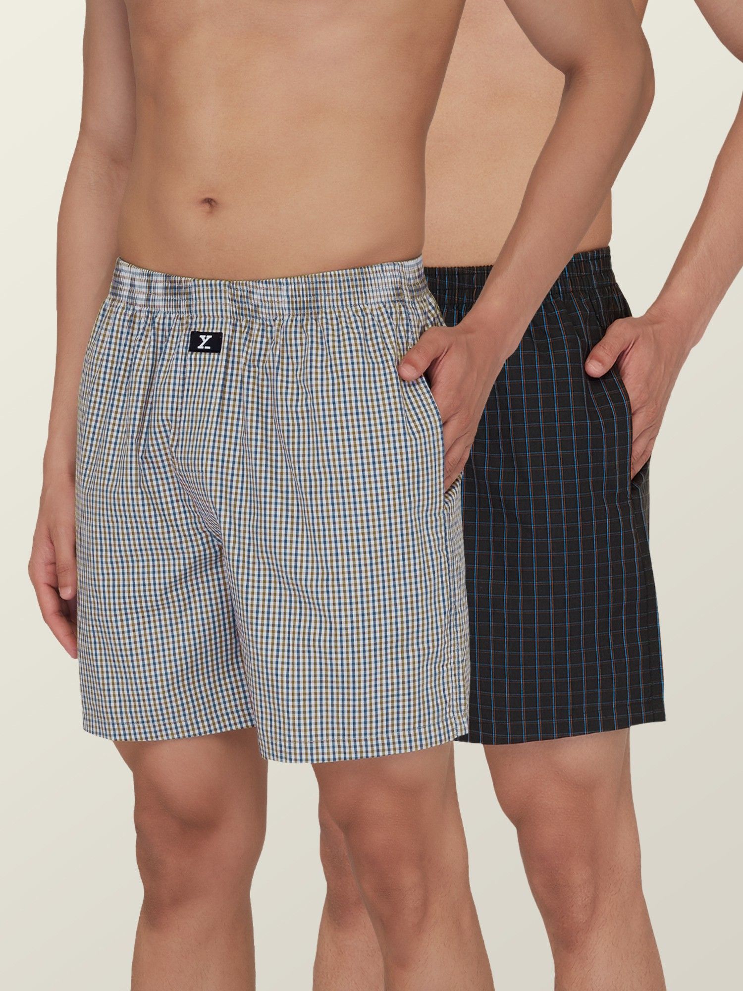 xyxx Pack of 2 100% Super Combed Cotton Checkmate Checkered Men Boxer-picture-12