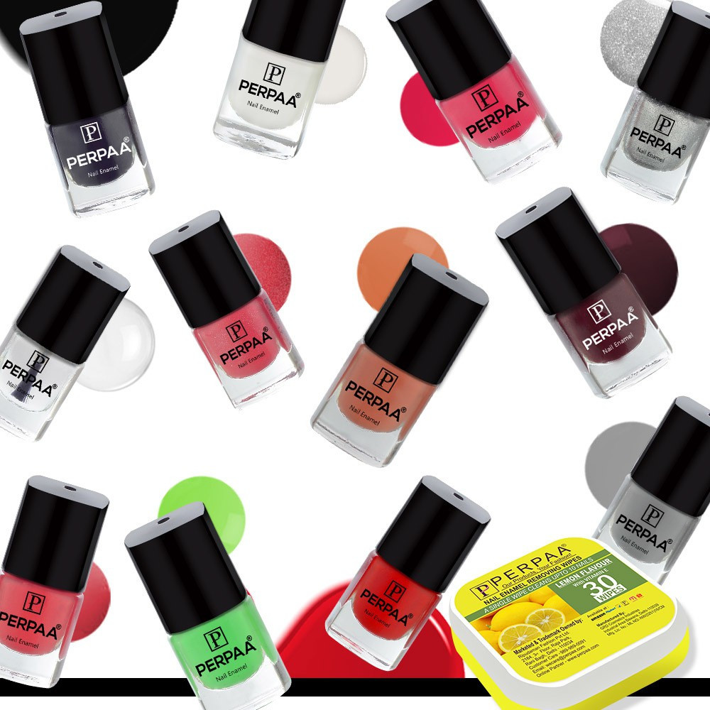 perpaa Trendy Quick-drying, Long-Lasting Gel Based Nail Polish Set of 12 Pcs 5ml each x 12 Pcs, MultiColor Combo image 1
