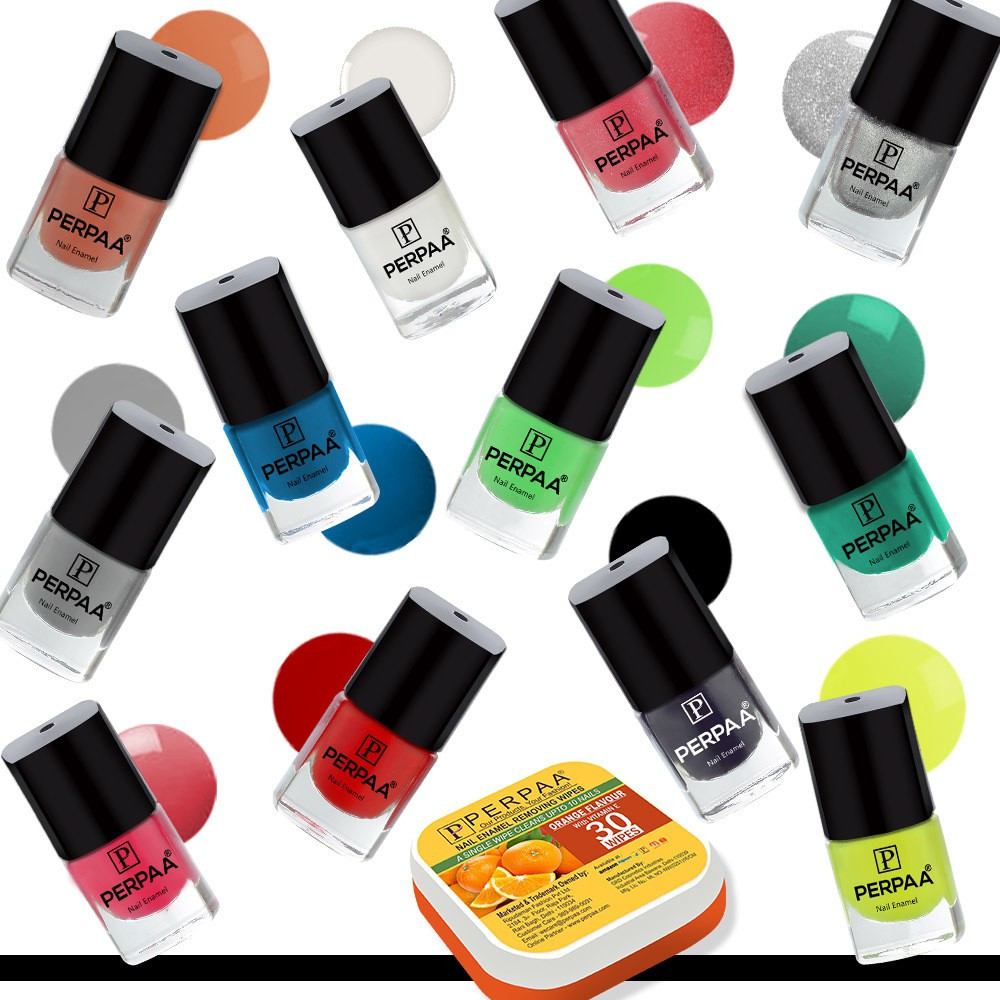perpaa Trendy Quick-drying, Long-Lasting Gel Based Nail Polish Set of 12 Pcs 5ml each x 12 Pcs, MultiColor Combo image 1