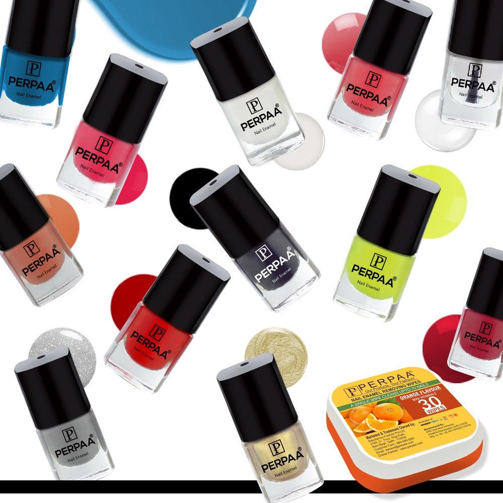 perpaa Trendy Quick-drying, Long-Lasting Gel Based Nail Polish Set of 12 Pcs 5ml each x 12 Pcs, MultiColor Combo (FREE NAIL WIPES)-picture-13