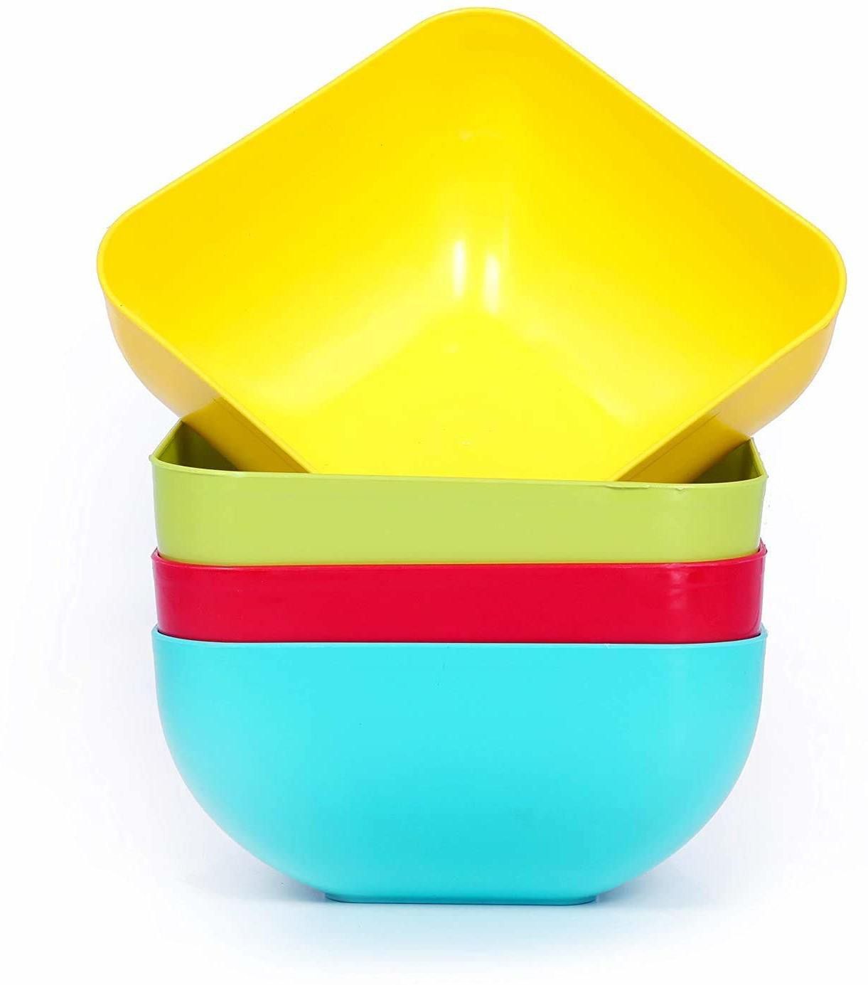 Plastic Mixing Classic Square Unbreakable Utensils Serving Bowls Set for Kitchen- plastic-image-6
