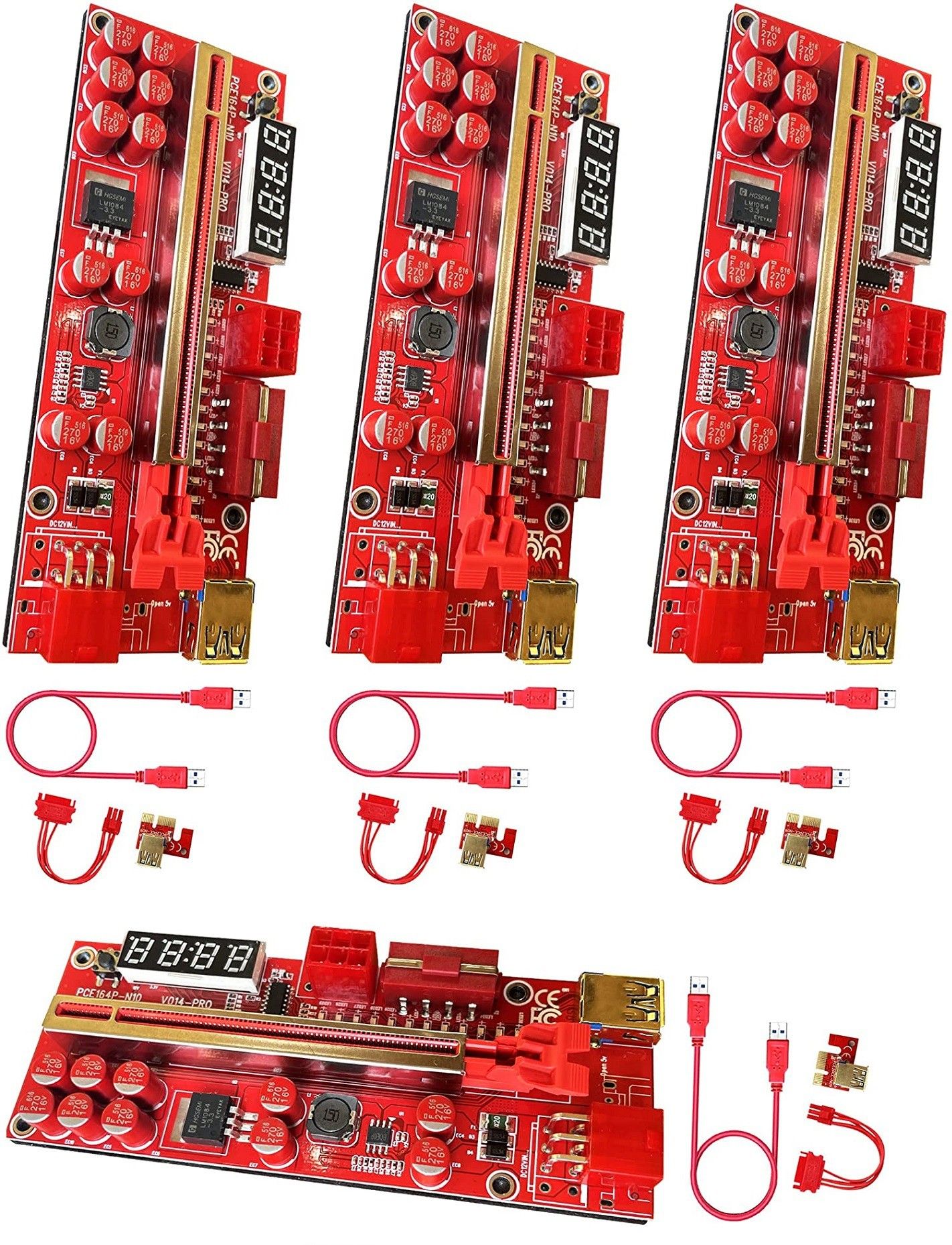 LipiWorld (Pack Of 4) VER-14Pro V014 Pro PCI-E 1X to 16X Pcie Riser Card GDDR4 16 GB NVIDIA Chipset 64 bit 120 MHz Graphics Card-image-34