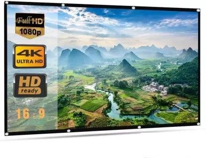 Savsol 77 inch 16:9 HD Projector Screen, Anti-Crease Foldable Portable, white matt Projector Screen (Width 67 cm x 38 cm Height)