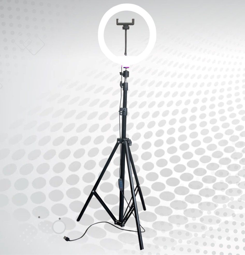 ROUND LIIGHT Big 7 fit Tripod Stand with 10 Inches LED Ring Light-Live Stream Phone Holder Tripod Kit-picture-11