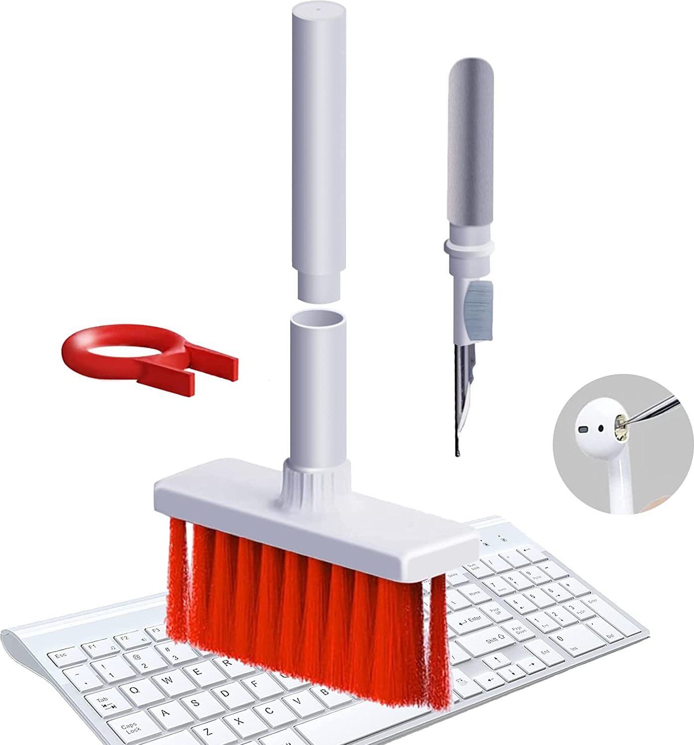 itronix 5 in 1 gadget cleaner kit for keyboard / airpods / earphones | cleaning kit for computers, laptops, mobiles