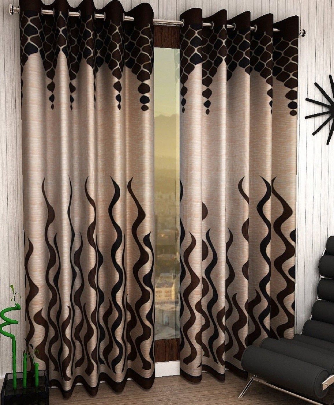 home sizzler 153 cm (5 ft) Polyester Semi Transparent Window Curtain (Pack Of 2)-picture-21