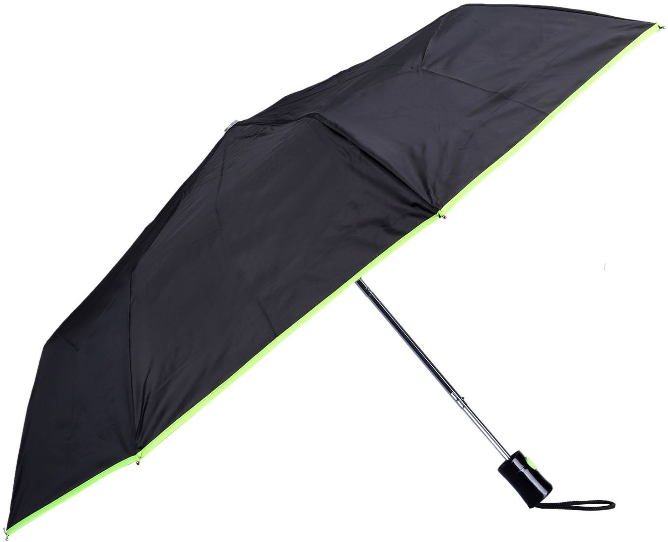 3 Fold 190 T Polyester Umbrellas (Coloured Piping-Fluoroscent Green) Umbrella-image-40