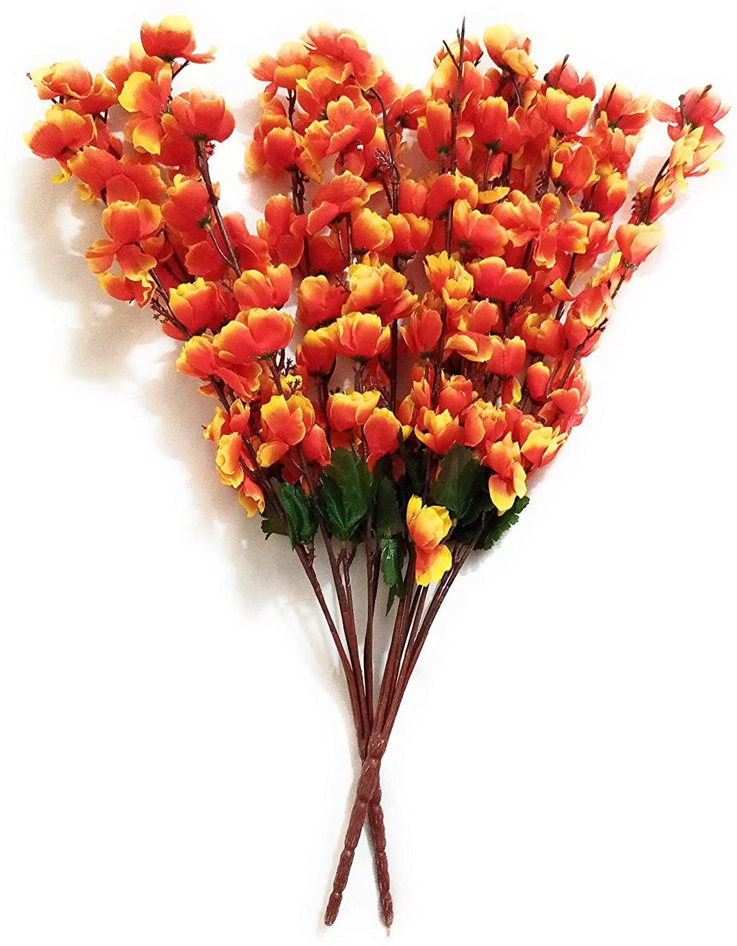 well art gallery Artificial 2 blossom bunch Flowers for Home Vase ,Office indoor & outdoor Decor Orange Peach Blossom Artificial Flower-picture-18