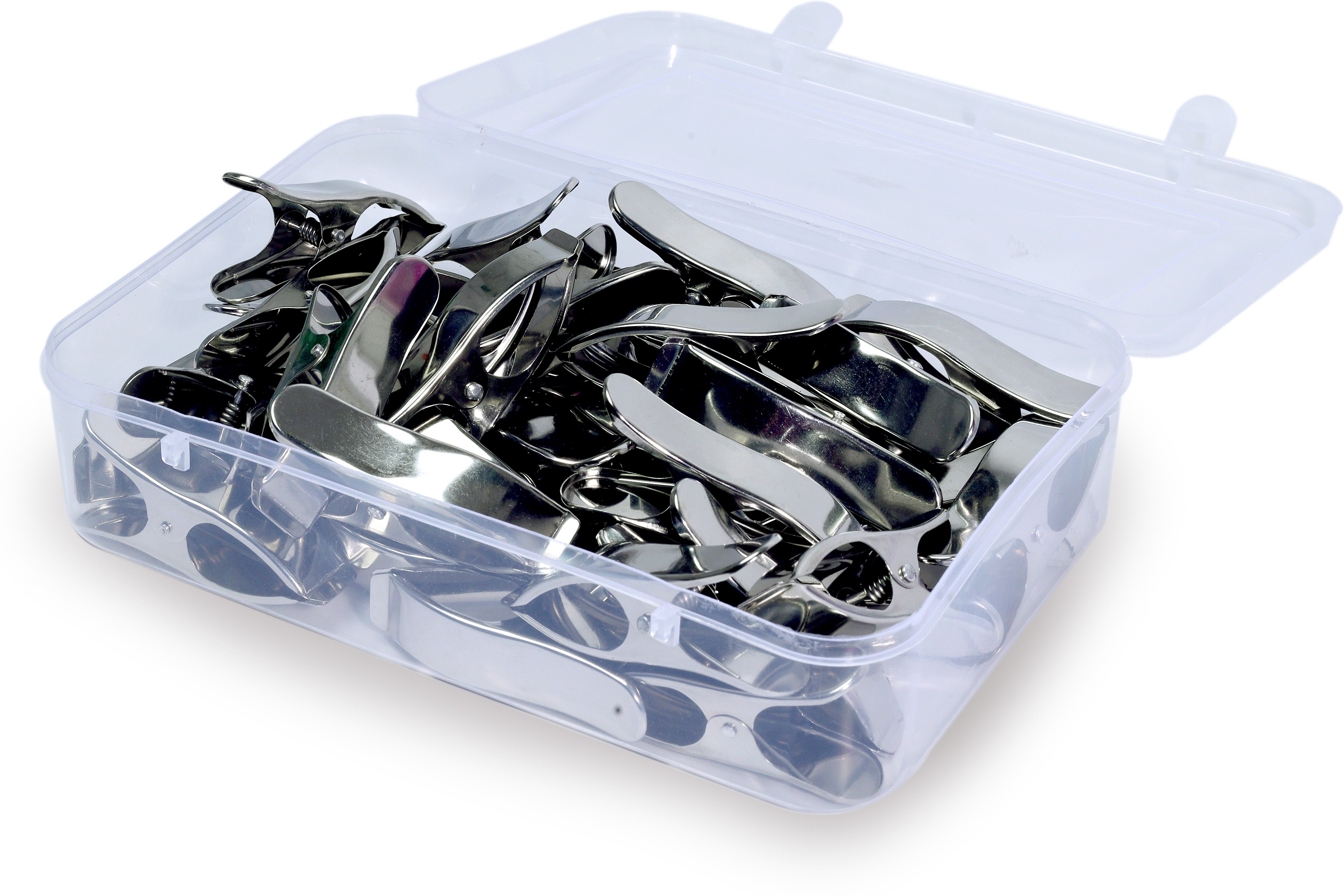 36 Pcs Stainless Steel Cloth Clips With Storage Box, Clips For Drying Clothes Stainless Steel Cloth Clips