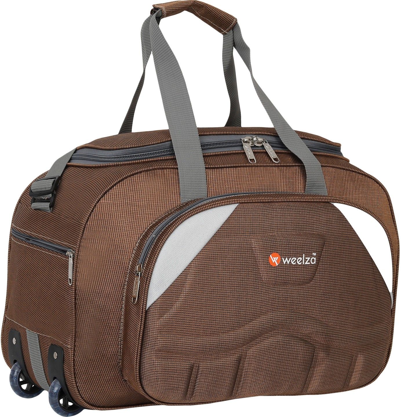 65 L Strolley Duffel Bag - Heavy Duty Branded Quality Duffel Luggage Travel Bag - Brown - Large Capacity