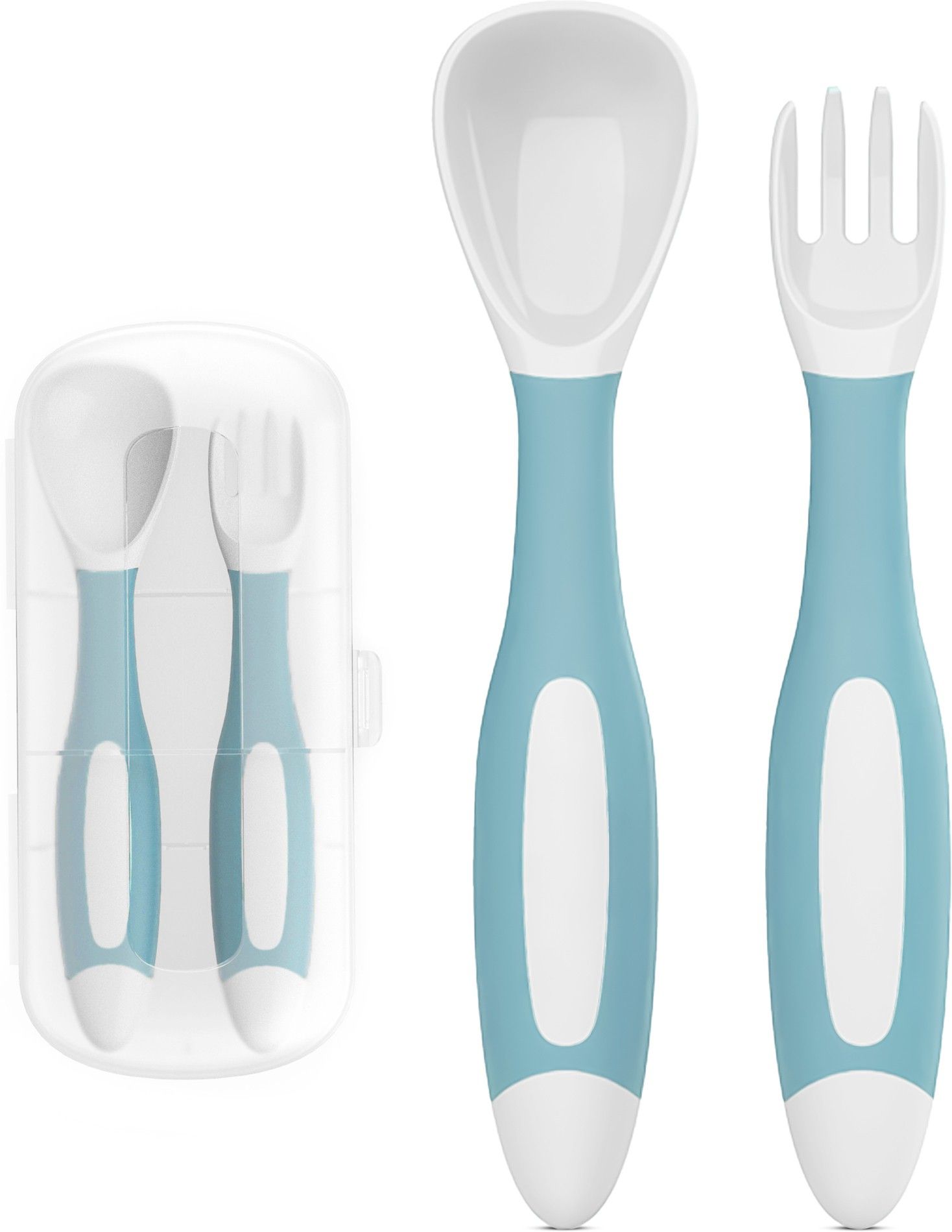mumslap Baby Fork and Spoon Set - Blue- Food Grade PP-picture-8