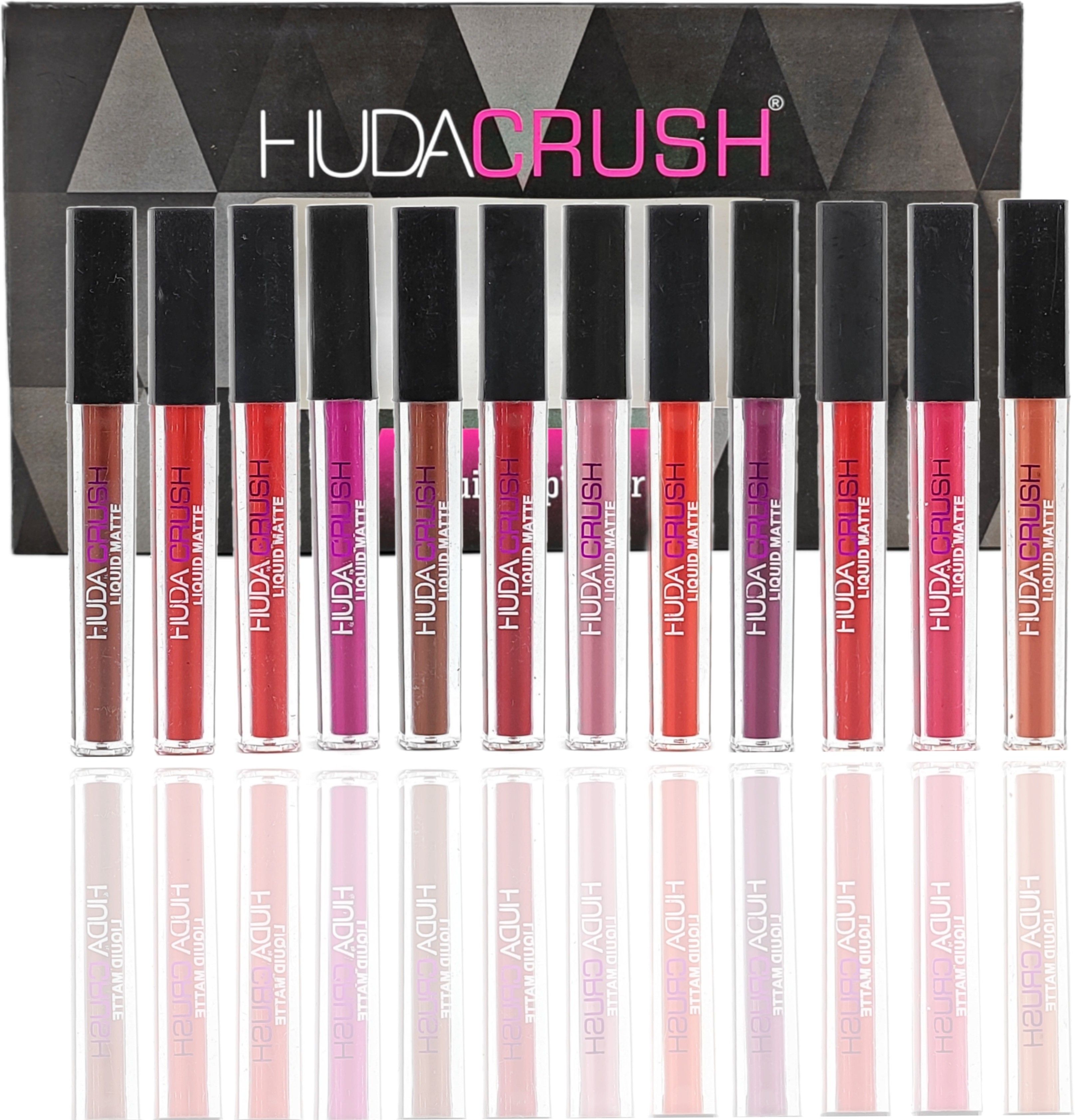 huda crush BEAUTY Lipstick Matte Waterproof Liquid Lipsticks Set of 12-picture-30