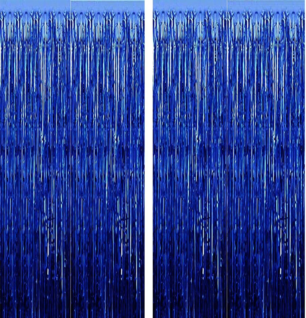 Solid Metallic Foil Shiny fringe Curtain for Birthday /Anniversary Decoration Balloon-image-11