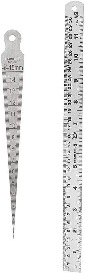 Kristeel 1-15 MM Stainless Steel Taper Gauge / Bore Gauge With 12 inch S.S Scale Bore Gauge-image-49