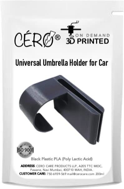 3D Printed Universal Umbrella Holder for Car (Black PLA Plastic)