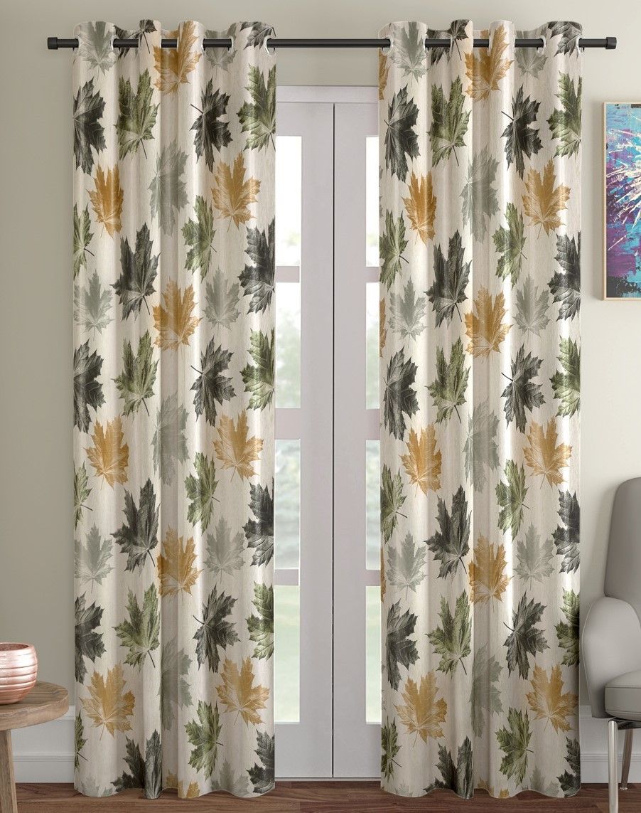 213 cm (7 ft) Polyester Semi Transparent Door Curtain (Pack Of 2)-image-46