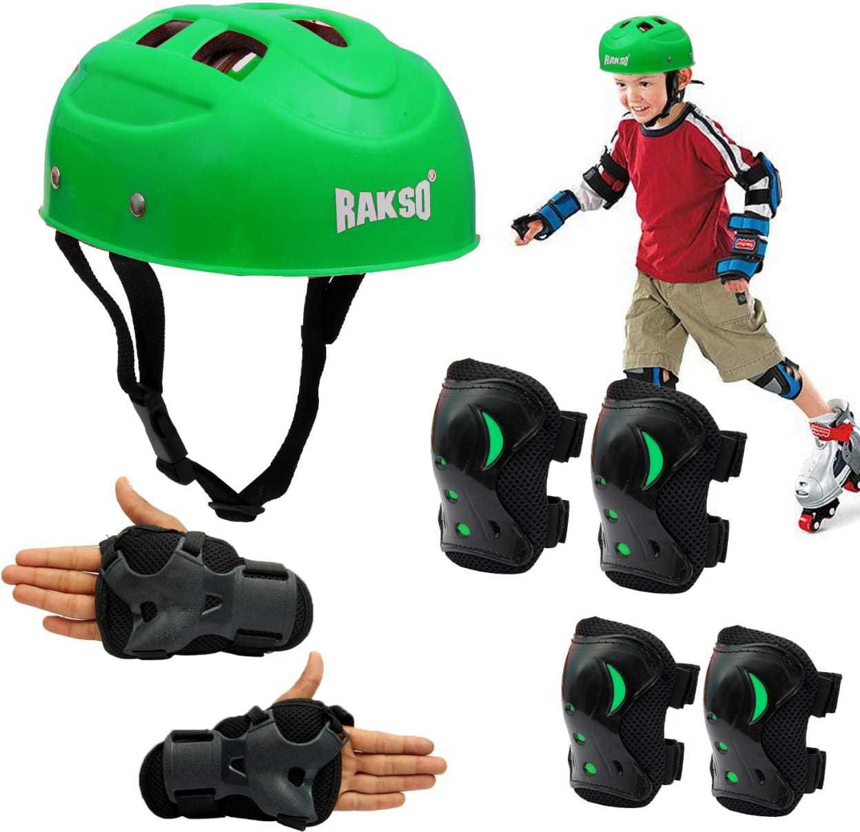 rakso KIDS MEN Skating & Cycling Protective Training Set (4 Pcs Set) SIZE-L GREEN Skating Kit-picture-21