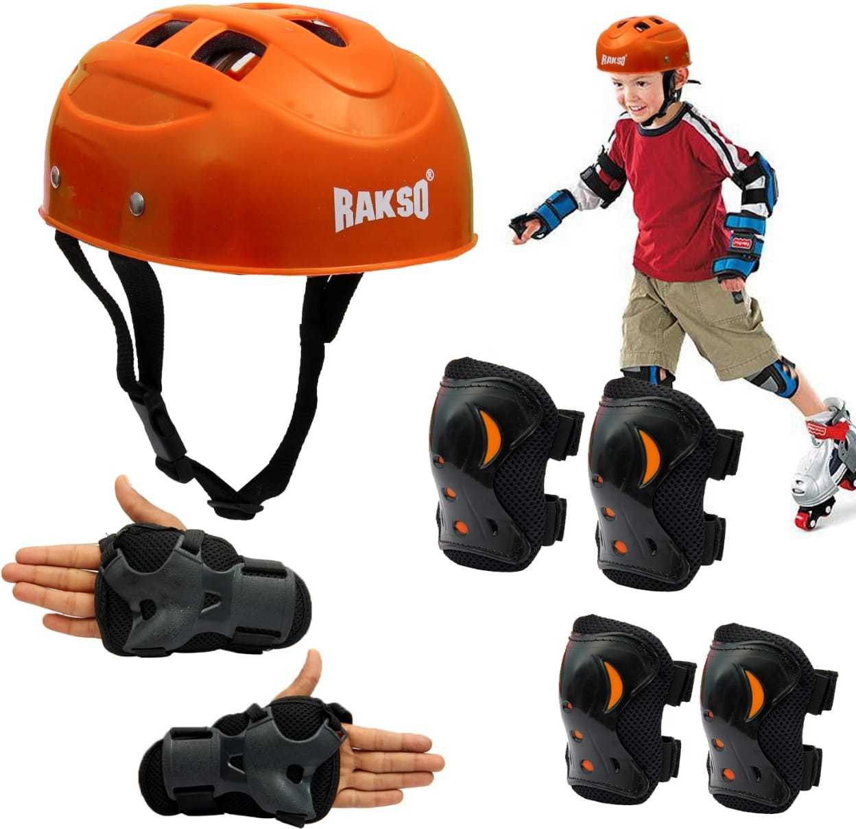 rakso KIDS Skating & Cycling Protective Tranning Set (4 Pcs Set) SIZE S ORANGE Skating Guard Combo-picture-26