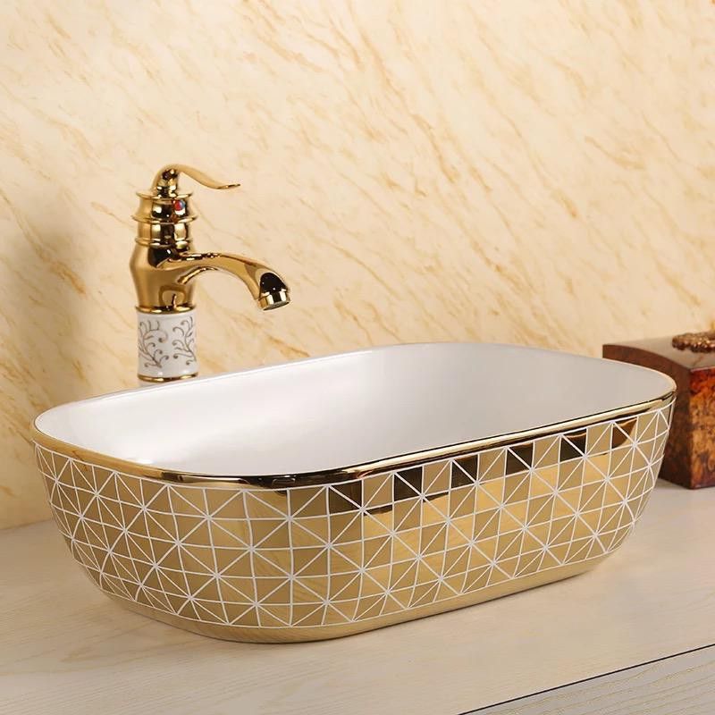 Wash Basin Countertop, Tabletop Ceramic Bathroom Sink/Basin ROSSGOLD BEST VERY STLISH CERAMIC ART LATEST BEAUTIFUL COUNTER TOP WASH BASIN Table Top Basin-image-46