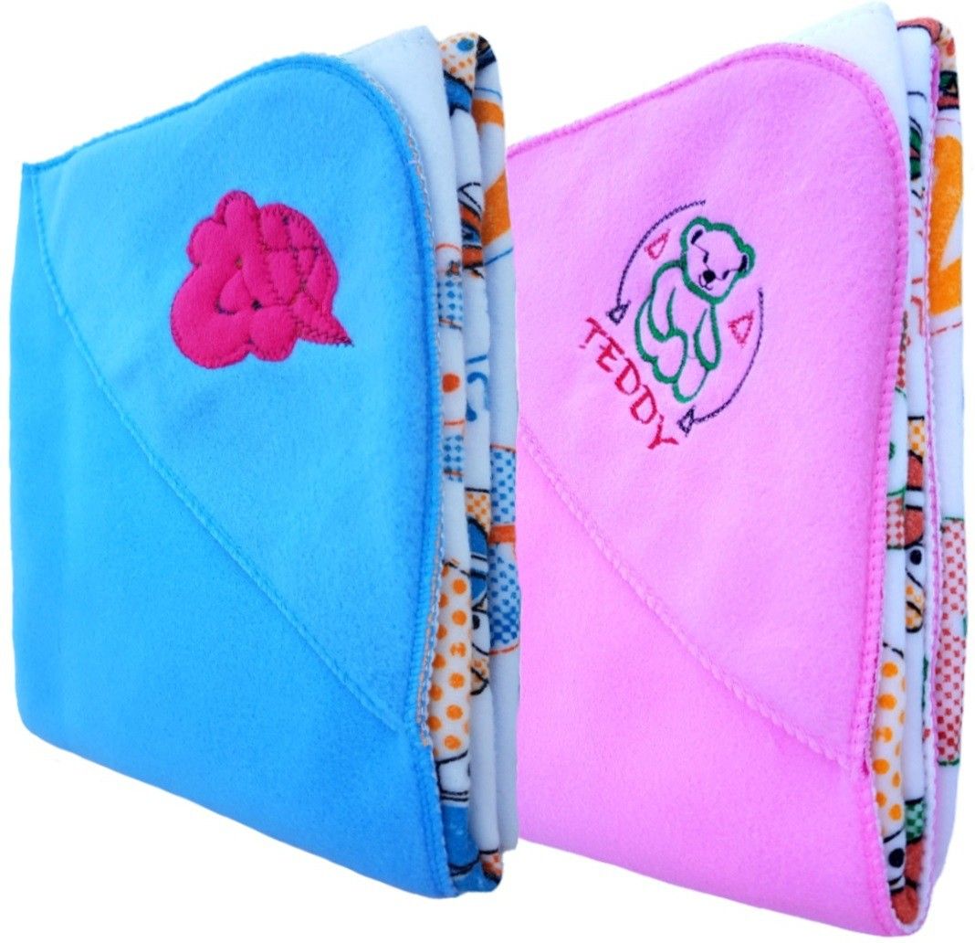 Embroidered Crib Hooded Baby Blanket for AC Room